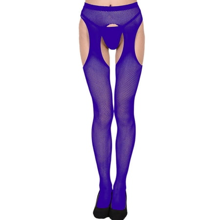 

WGOUP Women Sexy Fishnet Open Soft Tights Lingerie Transparent Erotic Lace Bodysuit Purple(Buy 2 Get 1 Free)