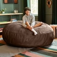 thumbnail image 3 of Jaxx 6-Foot Giant Bean Bag Chair, Convertible 2-in-1 Chair & Bed for Adults, Microsuede Chocolate, 3 of 9