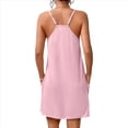 thumbnail image 3 of Camisones Sin Mangas para Mujer con Bolsillos, Tirantes Finos, Espalda Cruzada, Color Rosa, Talla M, 3 of 10