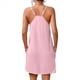 thumbnail image 3 of Camisones Sin Mangas para Mujer con Bolsillos, Tirantes Finos, Espalda Cruzada, Color Rosa, Talla M, 3 of 10