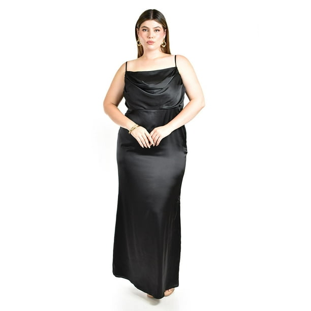 Vestido de escote drapeado Roman Fashion /Tallas Extras, 2005 (Negro) negro 42