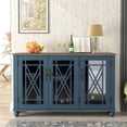 thumbnail image 2 of LIVILAND 55" Vintage Style Wood Kitchen Accent Buffet Sideboard Cabinet - Navy, 2 of 8