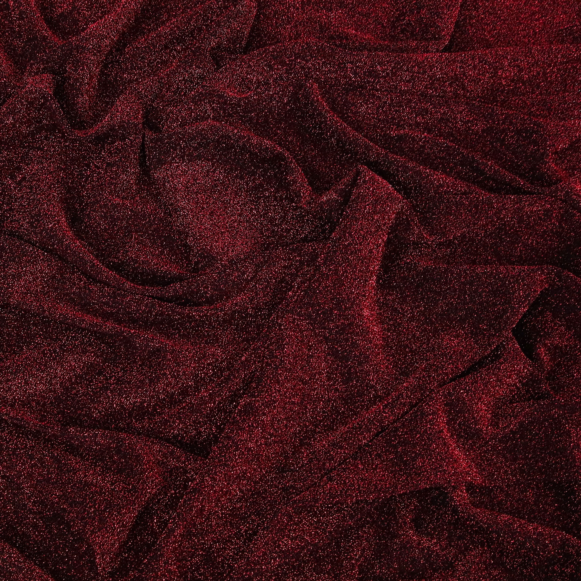 Romex Textiles Polyester Spandex Shiny Lurex Knit Fabric - Black/Red