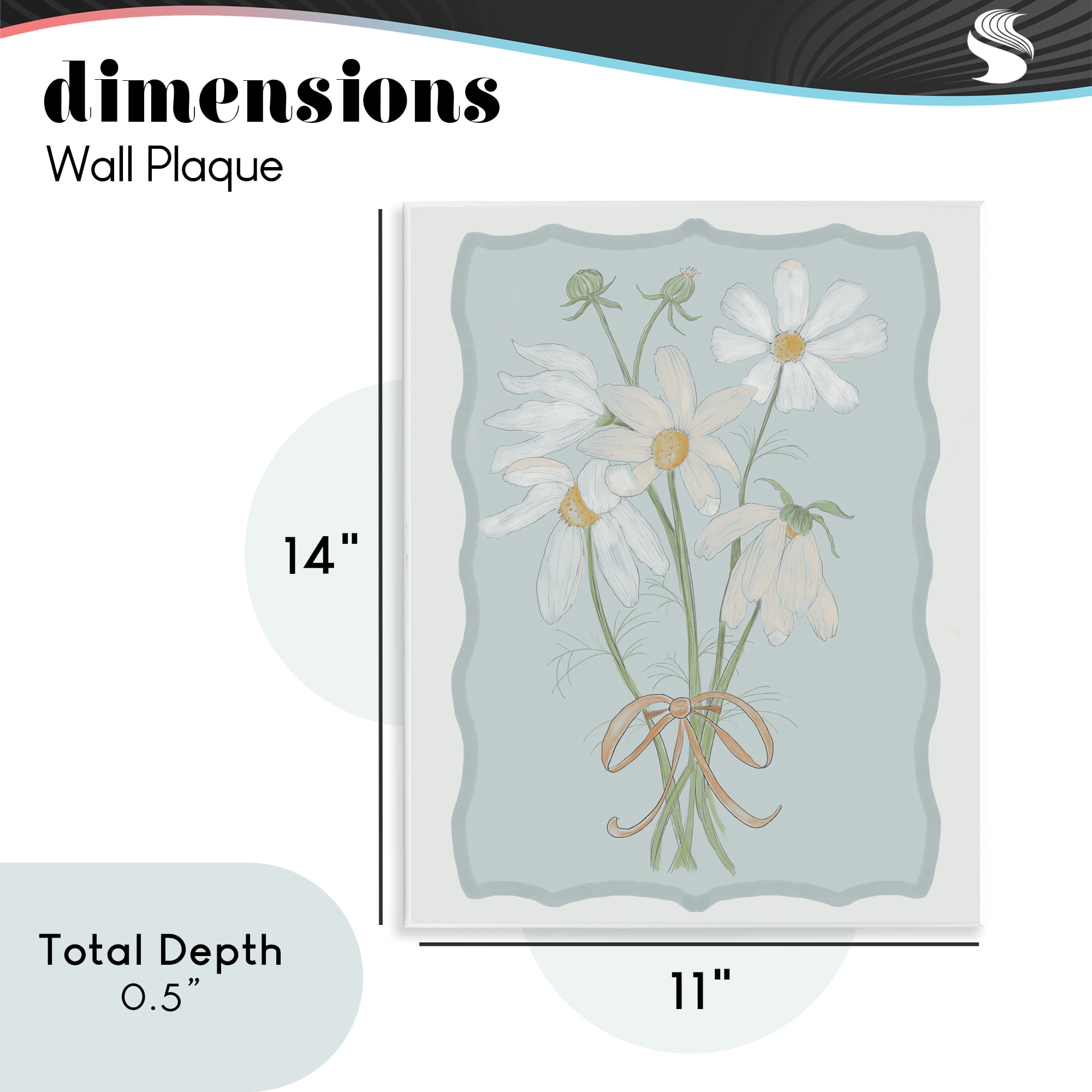 Spring Clippings Daisies Wall Plaque Art, design by Leslie Hermosa