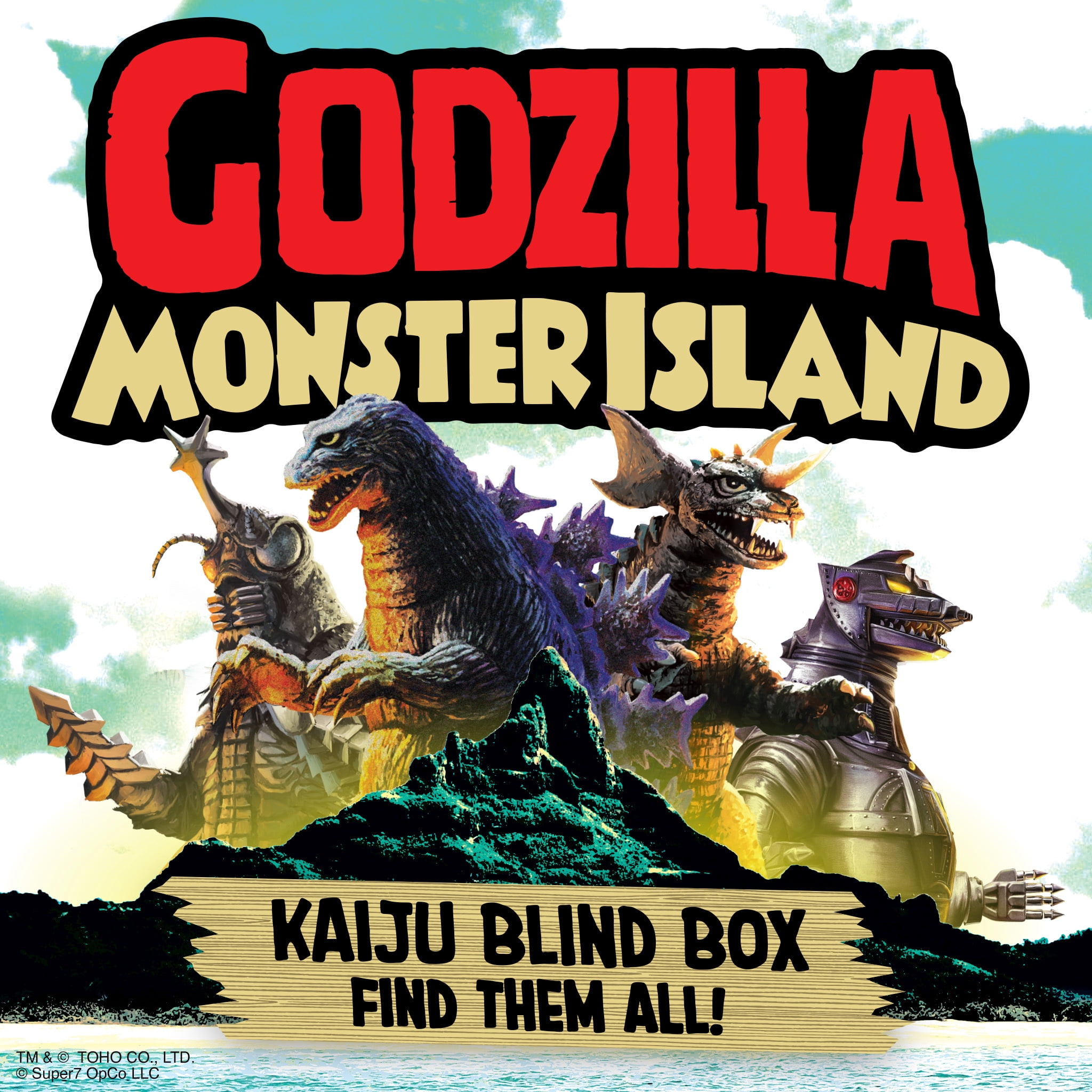 Super7 - Toho - Reaction Blind Box Wv7 - Monster Island 12pc Flat