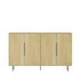 thumbnail image 5 of Hassch Buffet Cabinet with 4 Doors, Modern Credenza Storage Cabinet with Adjustable Shelves, 56.7 inch Sideboard for Kitchen, Living Room, Dining Room, Hallway, Wood Color, 5 of 8