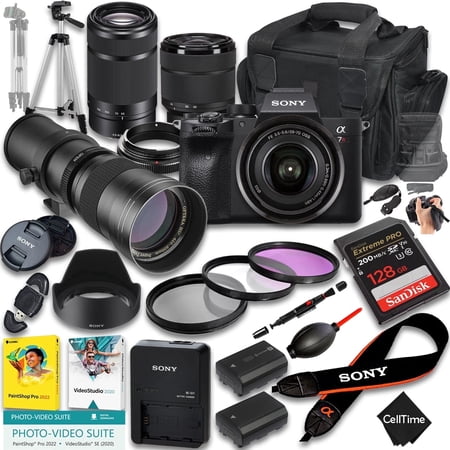 Sony a7R IVA Mirrorless Camera International Version (No Manufacturer Warranty) w/ 28-70mm, 55-210mm & 420-800mm Lenses + 128GB (26-Pc Bundle)