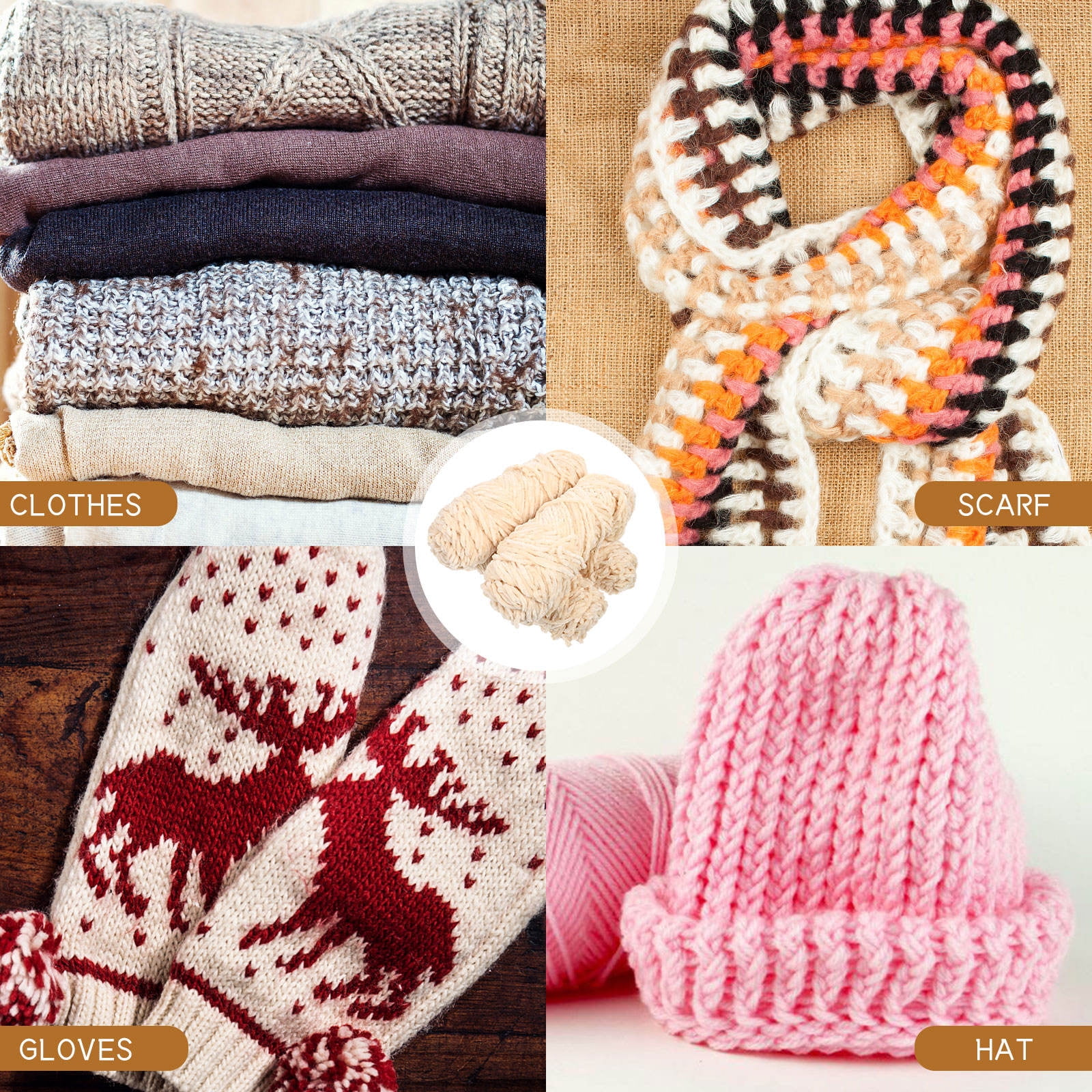 jojofuny 4Pcs Chenille Wool Yarn Bulky Yarn for Arm Knitting Warmth Knitting Handicraft
