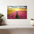 thumbnail image 2 of Elephant Stock Tulip Flower Field Wall Art - Horizontal Canvas Wall Art - Living Room Wall Decor - Nature Canvas - Orange And Pink Decor - 12" x 8", 2 of 4