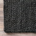 thumbnail image 4 of Indian Handmade Braided Pure Black Jute Area Rug 9 x 12 Feet Oval (274 cm x 366 cm), Floor Decor Rugs/Carpet, 4 of 5