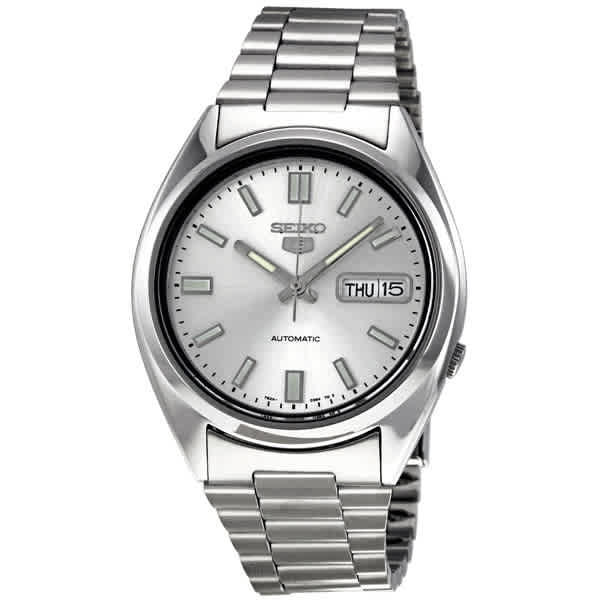 Men's SNXS73 5 Automatic White Dial Bracelet Watch -