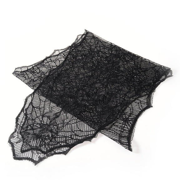 WHAMVOX Classic Tablecloth Spider Web Leaves Decor Creepy Table Cover Cloth for Decorations (Black)
