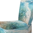 thumbnail image 4 of Designart "Beach Photo Oceanic flow XII" Teal Beach Upholstered Accent Chair - Nautical & Coastal Arm Chair For Living Room, 4 of 5