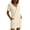 Beige, variant on Admvng Womens Linen Dress Asymmetrical Buttons Short Sleeve V Neck Shift Dresses with Pockets