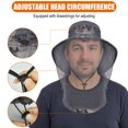 thumbnail image 5 of ASTRAEA Mosquito Head Net Hat with Neck Flap, Wide Brim Sun Hat UPF 50+ UV Protection Safari Cap for Men Women Outdoor Fishing Hiking Gardening, Camouflage Black, 5 of 8