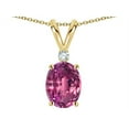thumbnail image 2 of Star K� Oval 7x5mm Genuine Pink Tourmaline Classic Rabbit Ears Pendant Necklace, 2 of 9