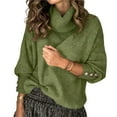 thumbnail image 3 of Women's Oversized Chunky Pullover Sweaters Cowl Neck Long Sleeve Winter Slouchy Loose Knit Sweaters Green 4XL, 3 of 8
