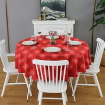 Christmas Round Tablecloth 60x60in(153x153cm) – Waterproof Polyester Table Cover with Full Print Design, Wrinkle Resistant & Washable for Kitchen Dining Party Decor