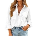 thumbnail image 2 of Neewe Women's Long Sleeve Plain Round Neck Sweatshirt Casual Loose Lightweight Pullover Tops with Fall, 2 of 8