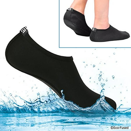 Water Socks for Women - Extra Comfort - Protects Against Sand, Cold/Hot Water, UV, Rocks/Pebbles - Easy Fit Footwear for Swimming (Black, (M) Women - (Best Hunting Socks For Cold Weather)