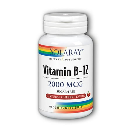 Solaray La vitamine B-12 Cerise 2000 mcg - 90 sublinguaux Pastilles