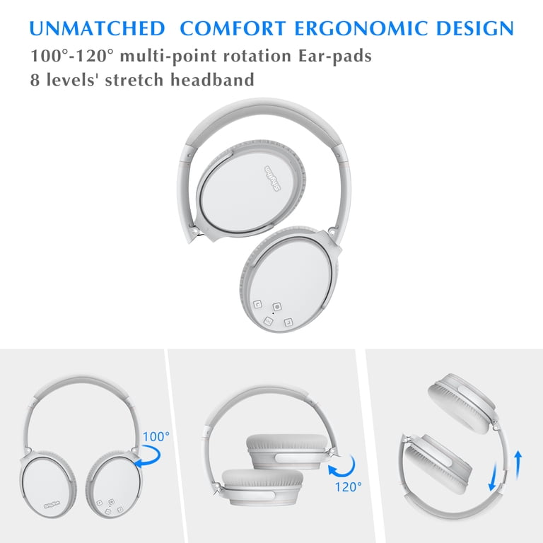 Srhythm, Wireless Bluetooth Headphones, NC35, White - Walmart.com
