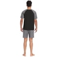thumbnail image 5 of MINTREUS Men's Pajama Set Short sleeved Round Neck 2-piece Set Men's Shorts Casual Set Raglan Pajamas, 5 of 7