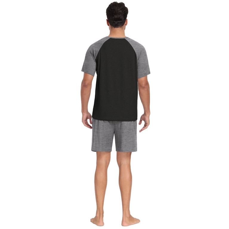 MINTREUS Men's Pajama Set Short Sleeve Raglan photo 5