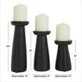 thumbnail image 3 of DecMode 3 Candle Black Mango Wood Pillar Candle Holder, Set of 3, 3 of 12