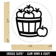 thumbnail image 2 of Basket of Apples Fruit Fall Self-Inking Rubber Stamp Ink Stamper - Fuchsia Ink - Mini 1/2 Inch, 2 of 7