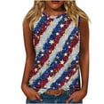 thumbnail image 2 of HOMBOM Summer Muscle Tops for Women Loose Fit independence Day Print Crew Neck Casual Sleeveless Blouse, 2 of 5