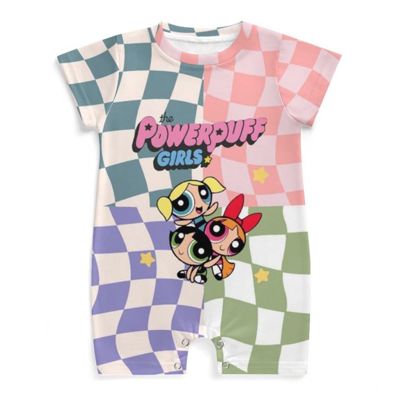 The Powerpuff Girls Baby Romper Short Sleeve Bodysuits Soft Rompers Summer Clothes One-Piece Jumpsuits Outfits 0-3M