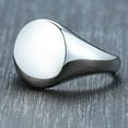 thumbnail image 4 of YAZI Stainless Steel Classical Simple Plain Round Signet Style Pinky Wedding Statement Promise Anniversary Ring, 4 of 12