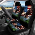 thumbnail image 3 of Pzuqiu Flag Eagle Automotive Seat Cover 4Pcs, Car with Front Drive Seat Cover and Rear Split Bench Cover, Auto Interior Decoration Fits most Cars, SUVs, and Trucks, 3 of 7