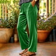 thumbnail image 5 of Gytharion Women's Velvet Wide Leg Pants Drawstring Elastic High Waist Pants Solid Color Casual Trousers with Pockets, 5 of 5