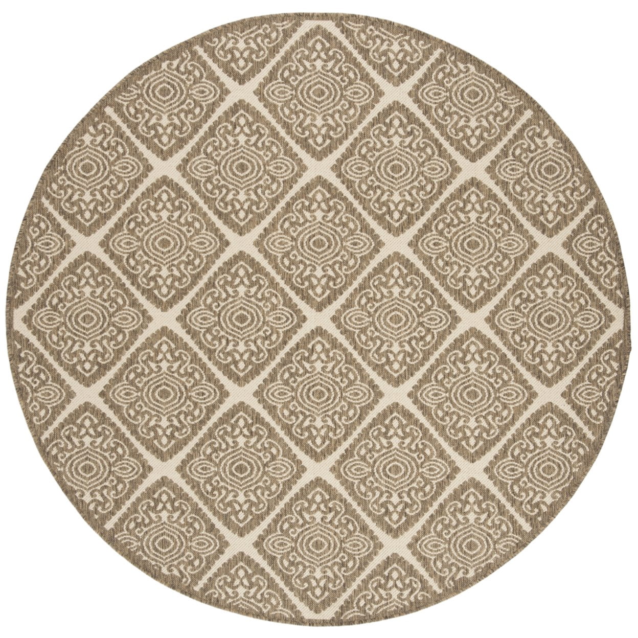 SAFAVIEH Beach House Frazier Geometric Indoor/Outdoor Runner Rug, Cream/Beige, 2'2" x 8'