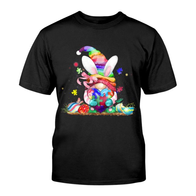 Camiseta de manga corta con cuello redondo de Pascua para hombre, camiseta informal con estampado Pompotops oipoqjl32165