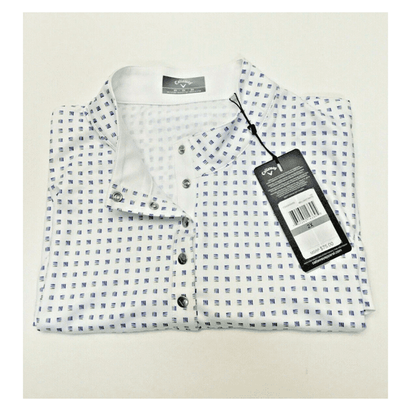 Callaway Golf Mens Pullover SHORT SLEEVE BRILLIANT WHITE[ 2XL]