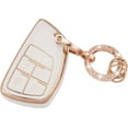 thumbnail image 1 of HSHDLDF for Chevy Keychain Bling Gold White Key Fob Cover Soft TPU Full Protection Smart Key Fob Case Fit for Chevrolet Suburban Tahoe GMC Yukon 6 Buttons Remote Smart Key Protecto, 1 of 6