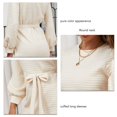 thumbnail image 1 of Vestido Con Cinturón Para Mujer, Patrón De Gofres, Poliéster, Cuello Redondo, Transpirable Para La Vida Diaria Para Citas ANGGREK Caqui L, 1 of 6
