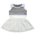 thumbnail image 1 of CNKOO Été Bébé Filles Rayé Robe Tops et Shorts Denim, 1 of 5