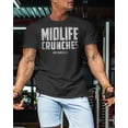 thumbnail image 3 of Gymish Midlife Crunches Workout Gym Shirt for Men – Funny Motivational Fitness T-Shirt, Athletic Gym Wear, Silver, Small, 3 of 6
