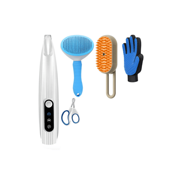 Clipper Cepillo Deslanador Gato Perro Peine Masajeador 5 Kit Malubero Multicolor