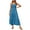 Blue, variant on Homenesgenics T Shirt Dresses Women Women's Bohemian Spaghetti Strap Smocked Tiered Long Beach Sun Dresses Sleeveless Solid Maxi Dress