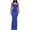 ☪021-Dark Blue, variant on Round Neck Sleeveless Solid Strap Tank Women's Long Slim Fit Dress - Fitted Maxi Dress with Minimalist Design