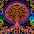 thumbnail image 2 of The Acidic Aspen Grove - Psychedelic Tree Canvas Wall Art, 2 of 2