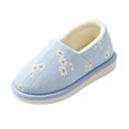 thumbnail image 2 of Willtoo Women Cozy Lined Closed Back Floral Slippers Daisy Embroidered Warm Indoor Shoes Soft Non Slip Winter House Slippers, 2 of 5