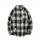 thumbnail image 1 of camisa a cuadros blusa a cuadros abrigo a cuadros Camiseta a cuadros Camiseta de manga larga Casual Tops de moda para el estilo de Hong Kong Ins para Autumn Fall Man LoversBlack XL ZAQW 03#, 1 of 3