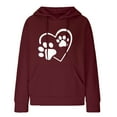 thumbnail image 4 of Fashion Waffle Long Sleeve Hoodies for Women Plus Size Cute Graphic Print Casual Pullover Sweatshirt Fall Winter Tops(Wine,L), 4 of 5