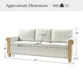 thumbnail image 6 of 81" Wide Farmhouse Sofa with Roll Arms, Striped Linen Fabric for Living Room Apartment, Blue, 6 of 6